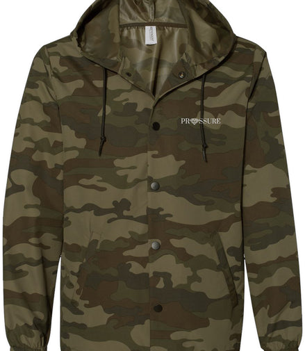 Pressure Forest Camo Water-Resistant Windbreaker